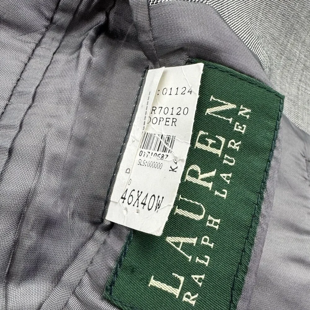 Lauren Ralph Lauren Gray Wool Suit Jacket Blazer Sport Coat 46XL Made Canada